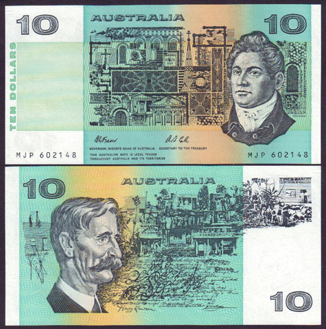 1991 Australia $10 Fraser/Cole (with plate letter) Unc L000661